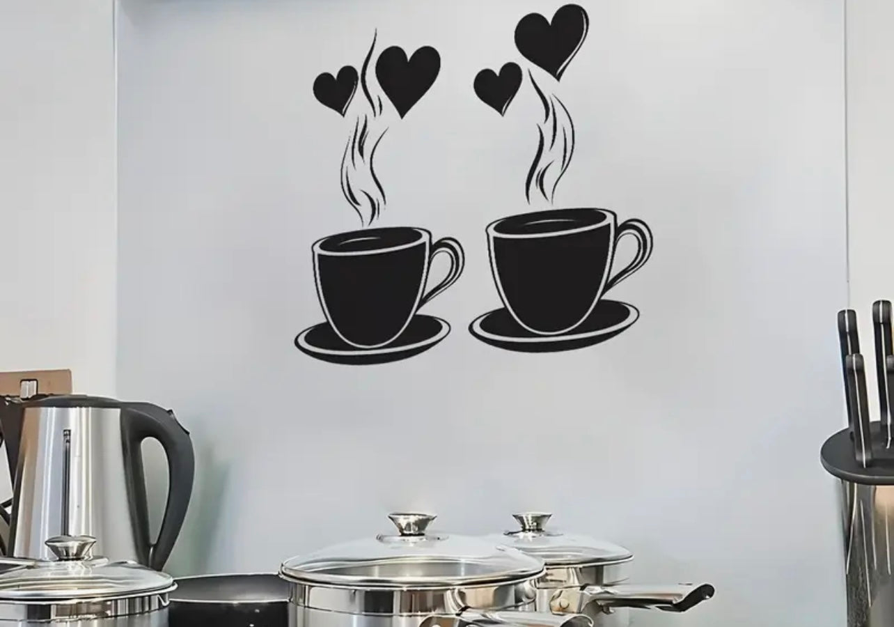 Coffee mugs with heart acrylic mirror