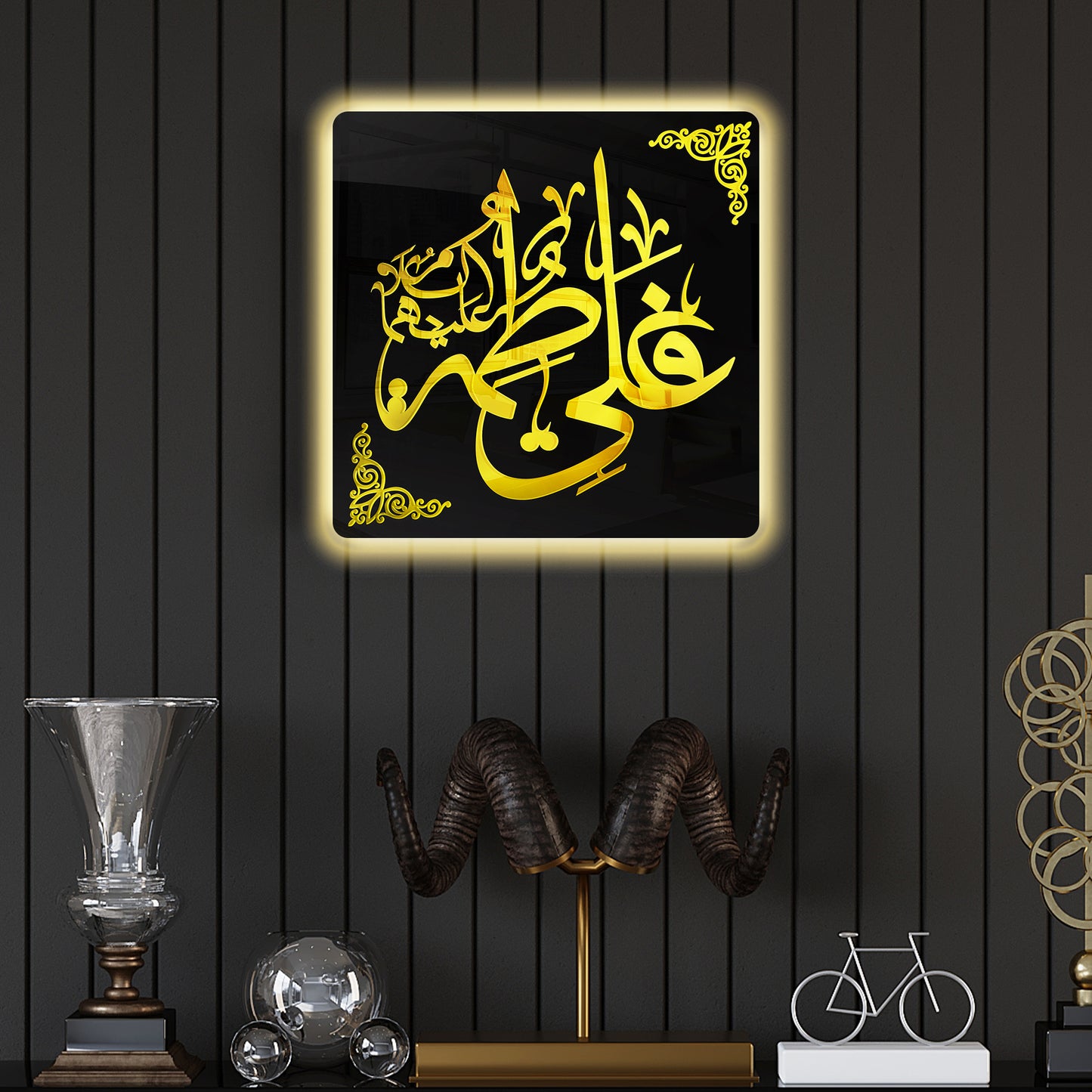 Mola Ali(AS) And BiBi Fatima(AS) Name with Neon Lights