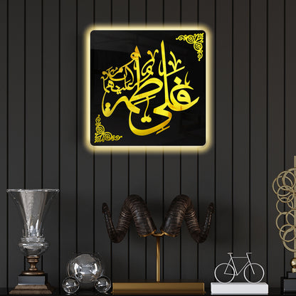Mola Ali(AS) And BiBi Fatima(AS) Name with Neon Lights