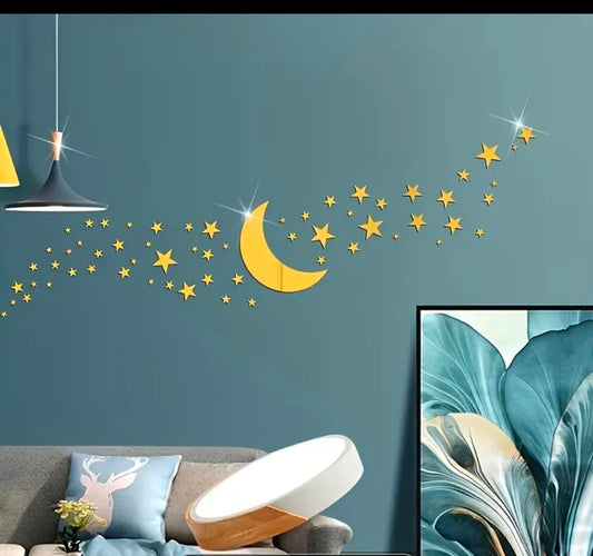 Star and moon shape wall mirror 60 pieces