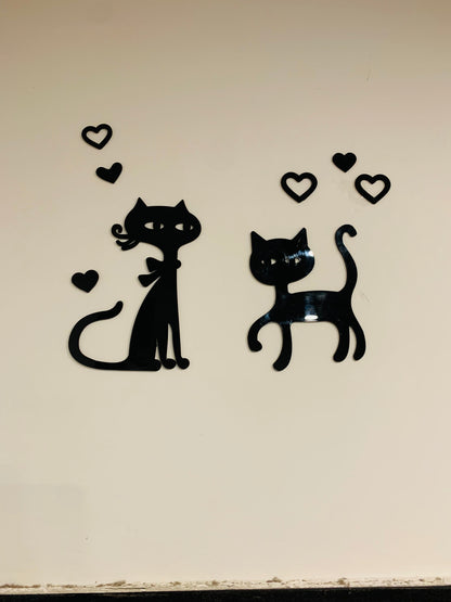 Cat shape acrylic wall mirror