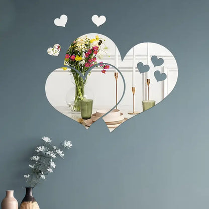 Heart shape acrylic wall mirror