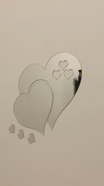 Heart shape acrylic wall mirror